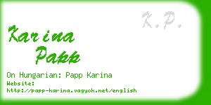 karina papp business card